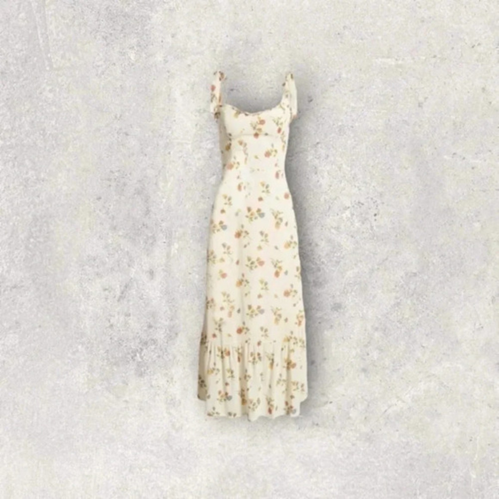 REFORMATION Nikita Floral Dress in Noemi Ivory B384